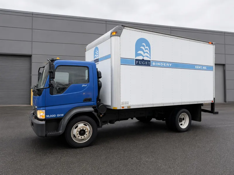 Puget Bindery delivery truck outside the Kent, Washington facility