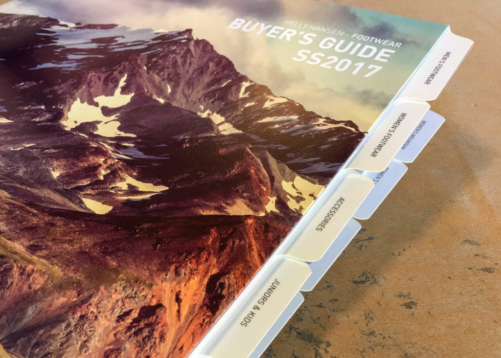 Catalog with printed tab dividers